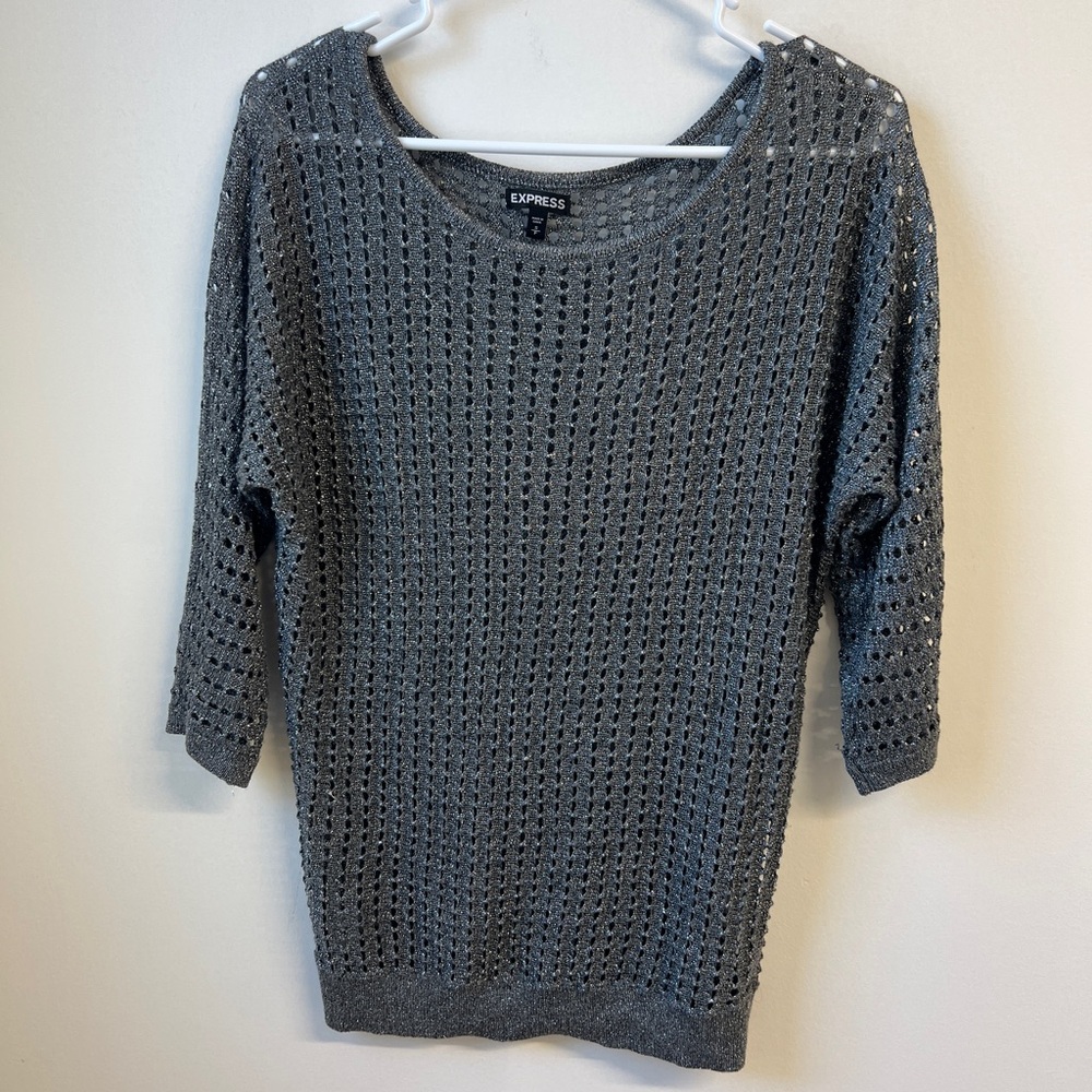 Express Metallic Gray Women's Sweater